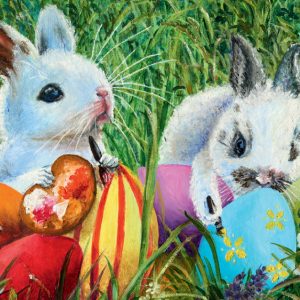 Voščilnica Velikonočna zajčka